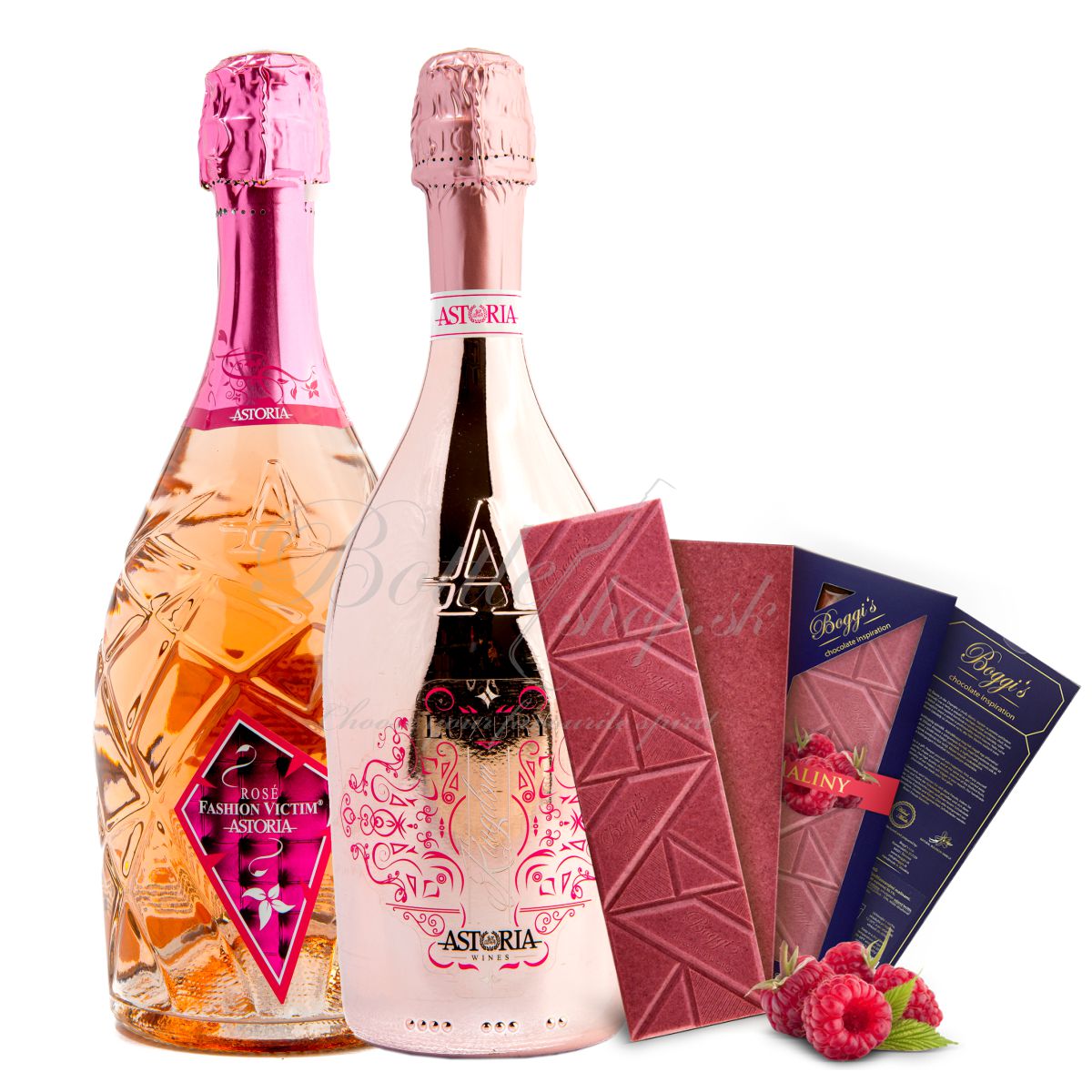 Astoria Spumante Luxury Kingdom Pink + Rosé Fashion Victim + čokoláda 130g 0,75l